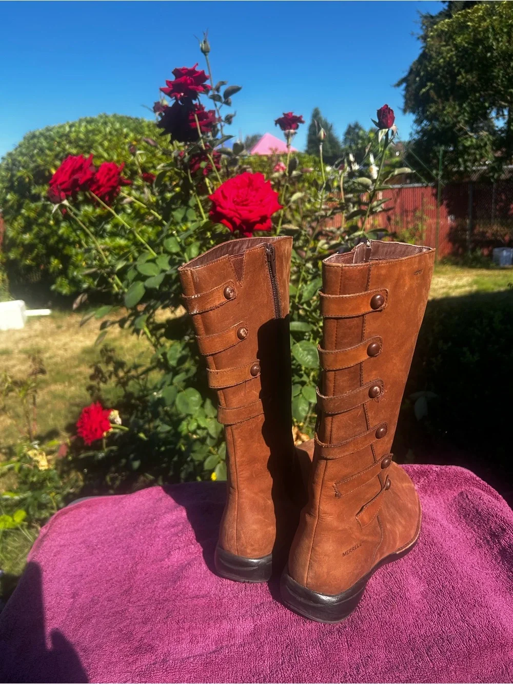 Merrell Tetra Launch Womens Cherry Brown Waterproof Riding Boots Size 10